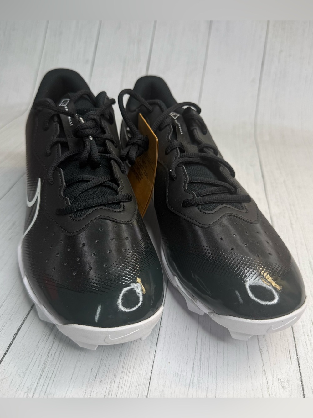 Nike Alpha Huarache 4 Keystone Baseball Cleats Men’s 12 Black White NIB